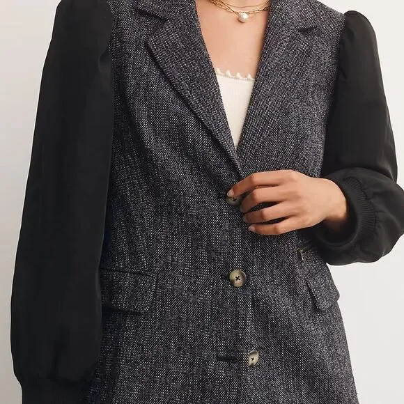 ANTHROPOLOGIE Maeve Mixed Media Relaxed Jacket NWT size 6
